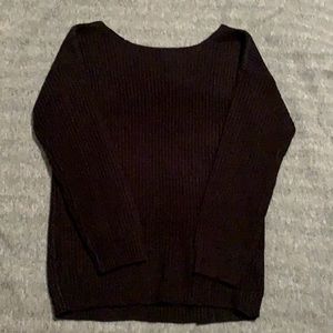 Nasty Gal Deep V Black Sweater
